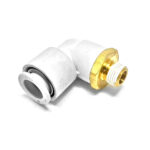 Fitting, 90 elbow, 10mm x 1/8" pipe, replacement for Rollstock Inc part # 31P2014