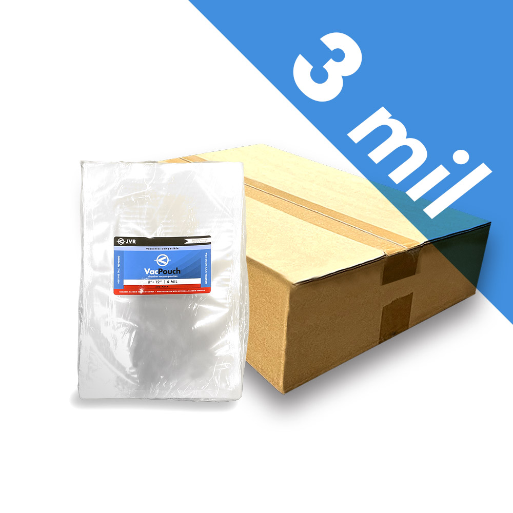 Choice 8 x 12 Chamber Vacuum Packaging Pouches / Bags 3 Mil - 1000/Case