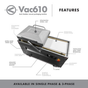 JVR Vac610 [1 PH] - Dual Chamber Vacuum Sealer