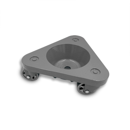 Bond Cast Iron Triangular Cup Dolly 2127 - Semi Steel Wheels - 450 lbs. Capacity