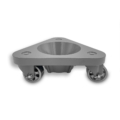 Bond Cast Iron Triangular Cup Dolly 2127 - Semi Steel Wheels - 450 lbs. Capacity